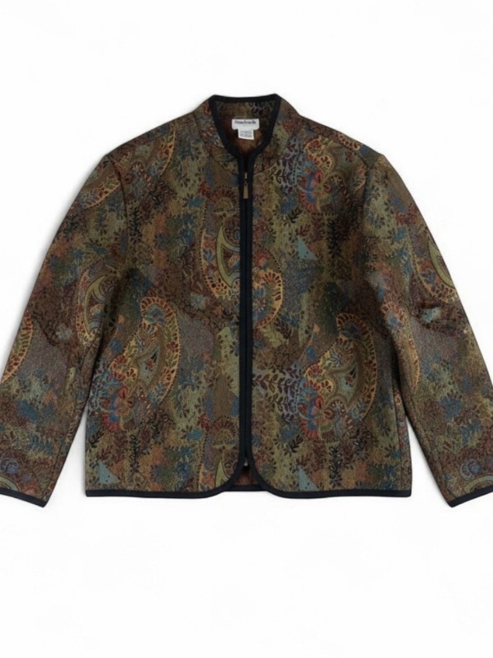 Bonworth Vintage Brown Paisley Oversized Jacket Women Medium